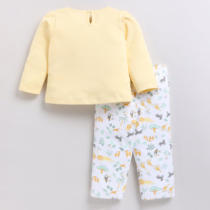 Giraffe Theme Full Sleeves Nightsuit