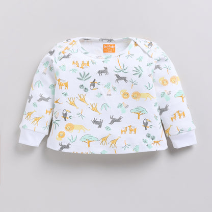 Animal theme Full Sleeves Baby Nightsuit