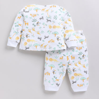 Animal theme Full Sleeves Baby Nightsuit