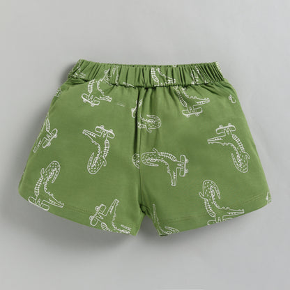 Crocodile Print Infant Top with Shorts Set