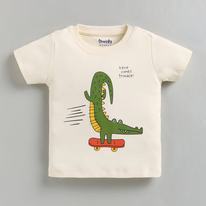 Crocodile Print Infant Top with Shorts Set