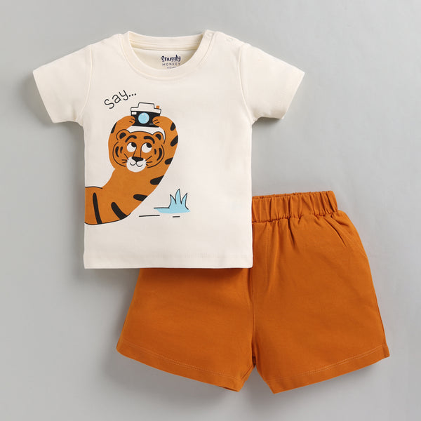 Tiger print Infant Top with Shorts Set