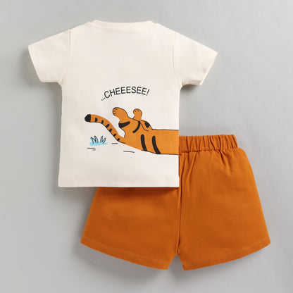 Tiger print Infant Top with Shorts Set