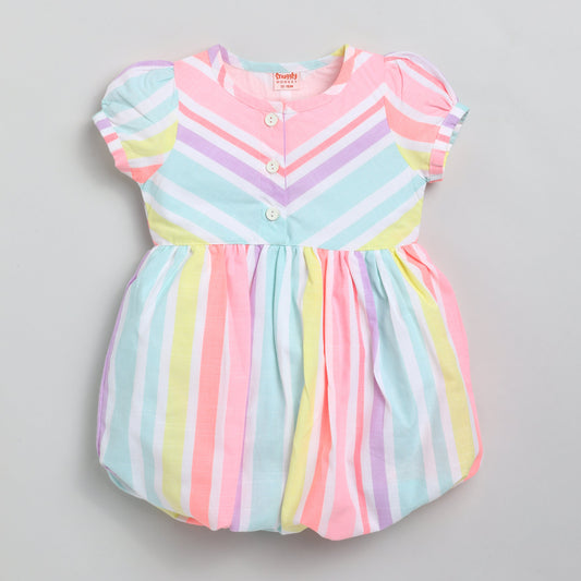 Woven Multicolour Stripe Frock