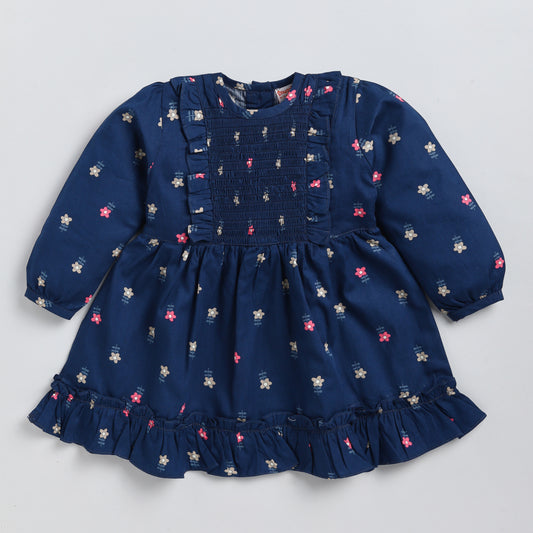 Star Print Woven Smocking Frock