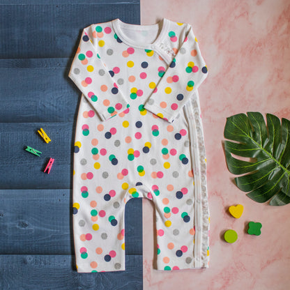Multicolour Polka Theme Full Romper